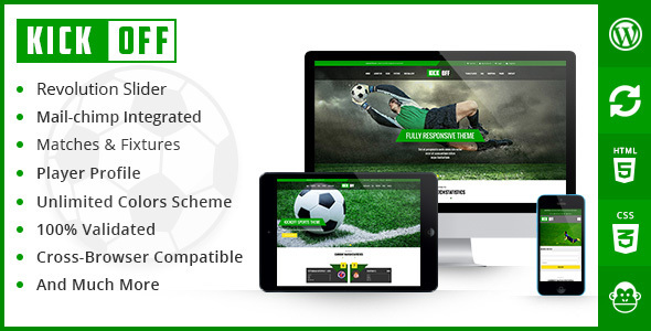 Kickoff Sports Club - WordPress Theme