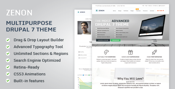 Zenon: Responsive Multipurpose Drupal 7 Theme