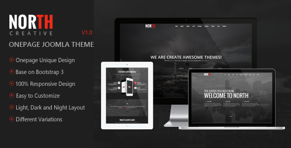 North - One Page Parallax Joomla Template