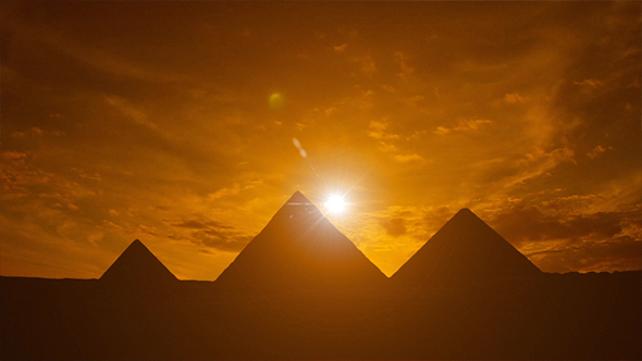 Sunset at the Pyramids of Giza in Cairo by se5d | VideoHive