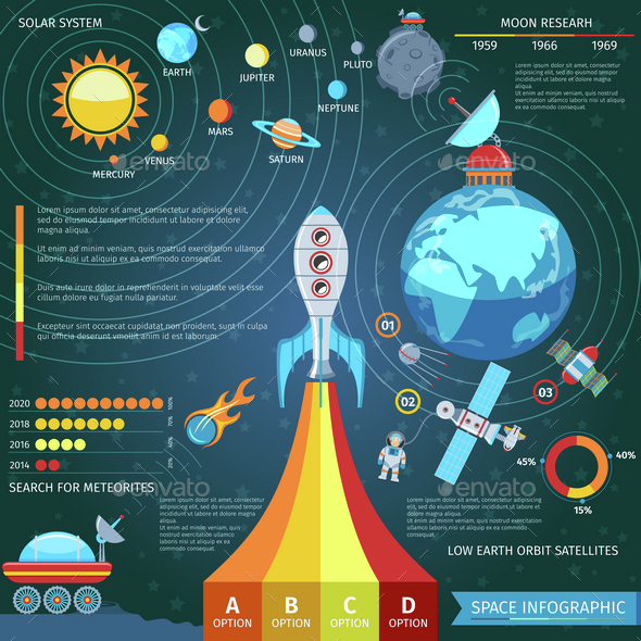 Colorful Space And Astronomy Infographics