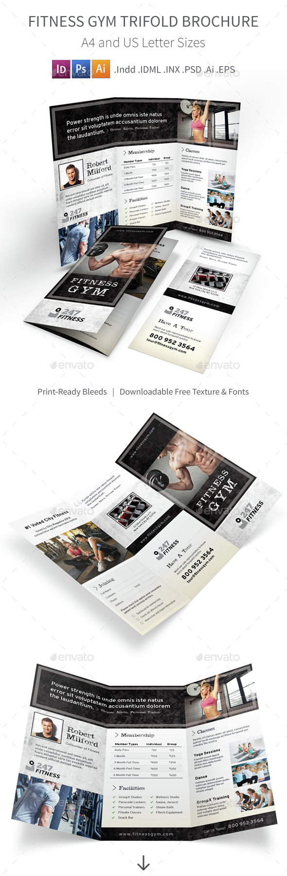 Fitness Gym Trifold Brochure 3