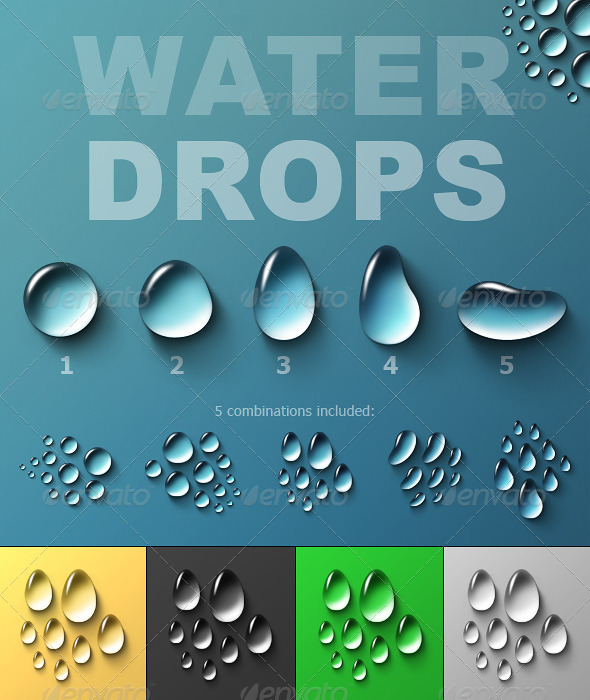 Water Drops - Objects Illustrations