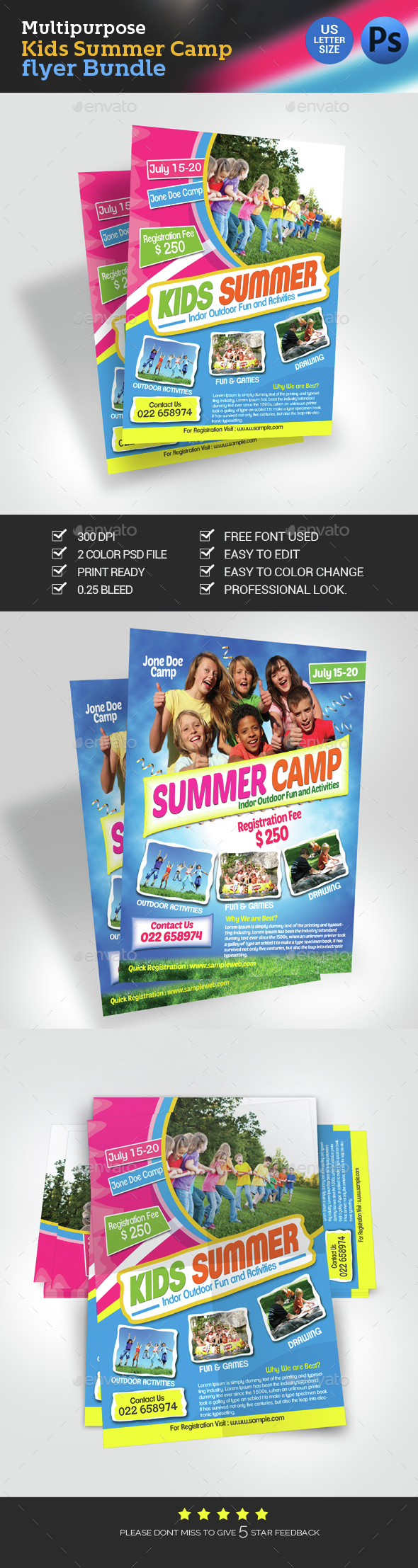 Kids Summer Camp Flyer Bundle