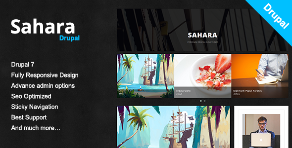 Sahara - A Clean & Responsive Drupal Blog Theme