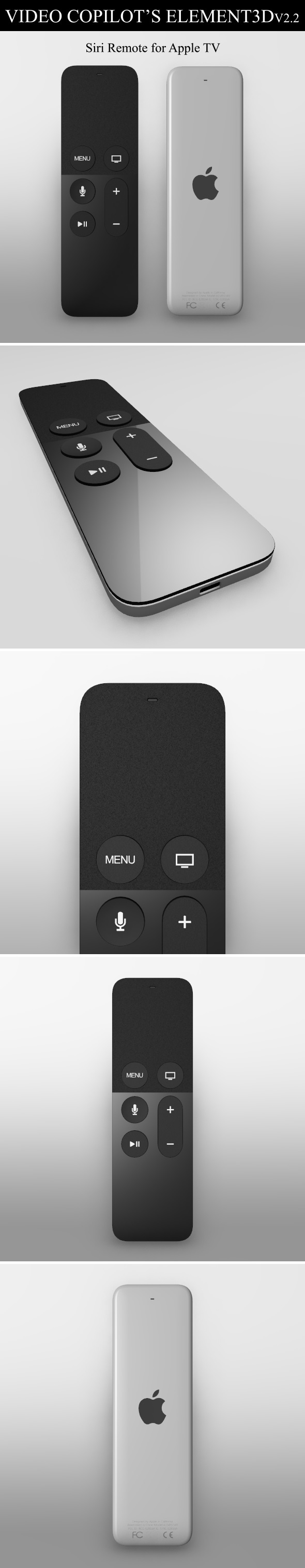 Element3D - Siri Remote for Apple TV