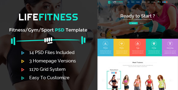 Life Fitness - Gym&Sport PSD Template