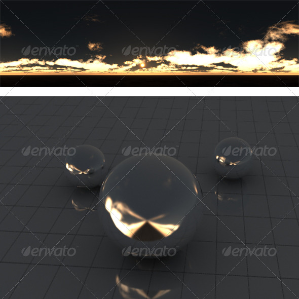 Cloudy sunset 2 - 3DOcean Item for Sale