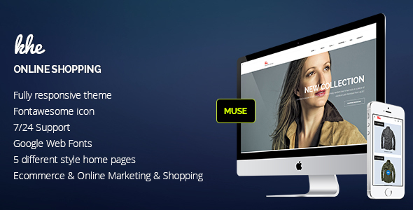 Khe Online Shopping Responsive Muse Template