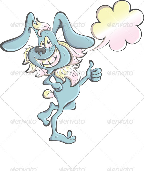 Vector Cartoon White Rabbit Happy Vector Cartoon White Rabbit Happy