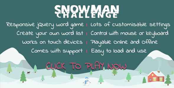 Snowman Challenge - Word Game