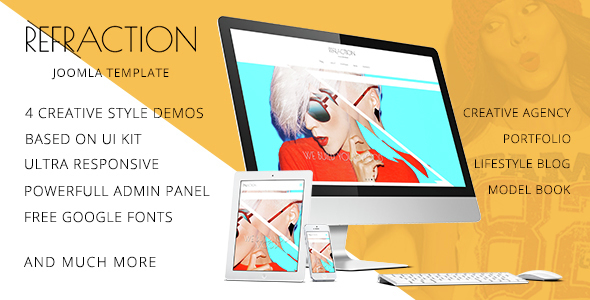Refraction -- Creative Agency and Blog Responsive Joomla Multipurpose Template with 4 Demo