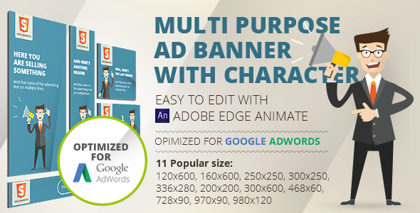 HTML5 Animated banner templates | «Character» - CodeCanyon Item for Sale