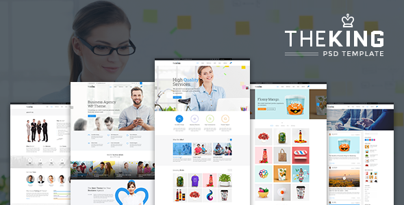 TheKing | Multipurpose Business Agency PSD Template