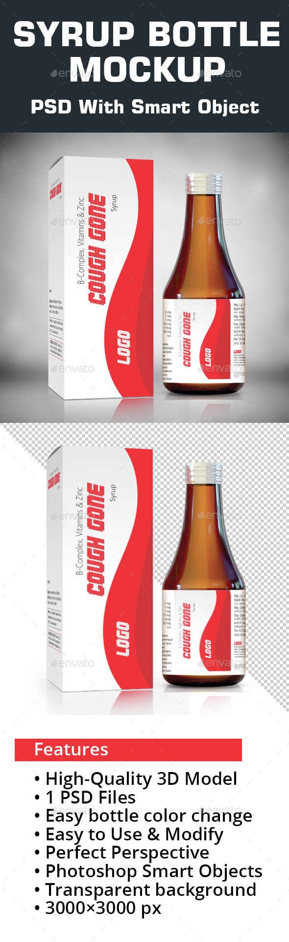 Syrup bottle Mockup