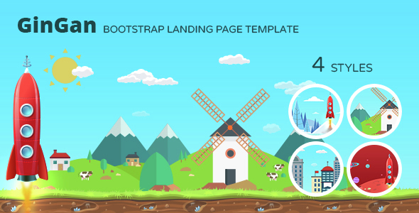 GinGan - Bootstrap Landing Page Template