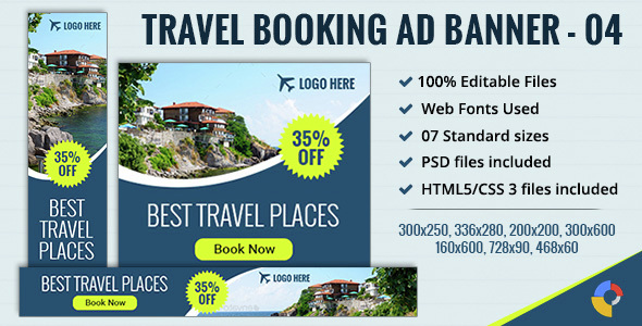 GWD | Travel & Tourism HTML5 Banners - 07 Sizes
