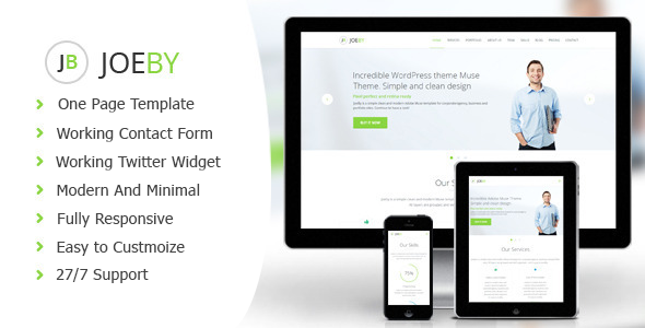 Joeby - Clean One Page Business Template