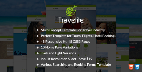 Travelite - Tours and Travels Booking HTML5 Template