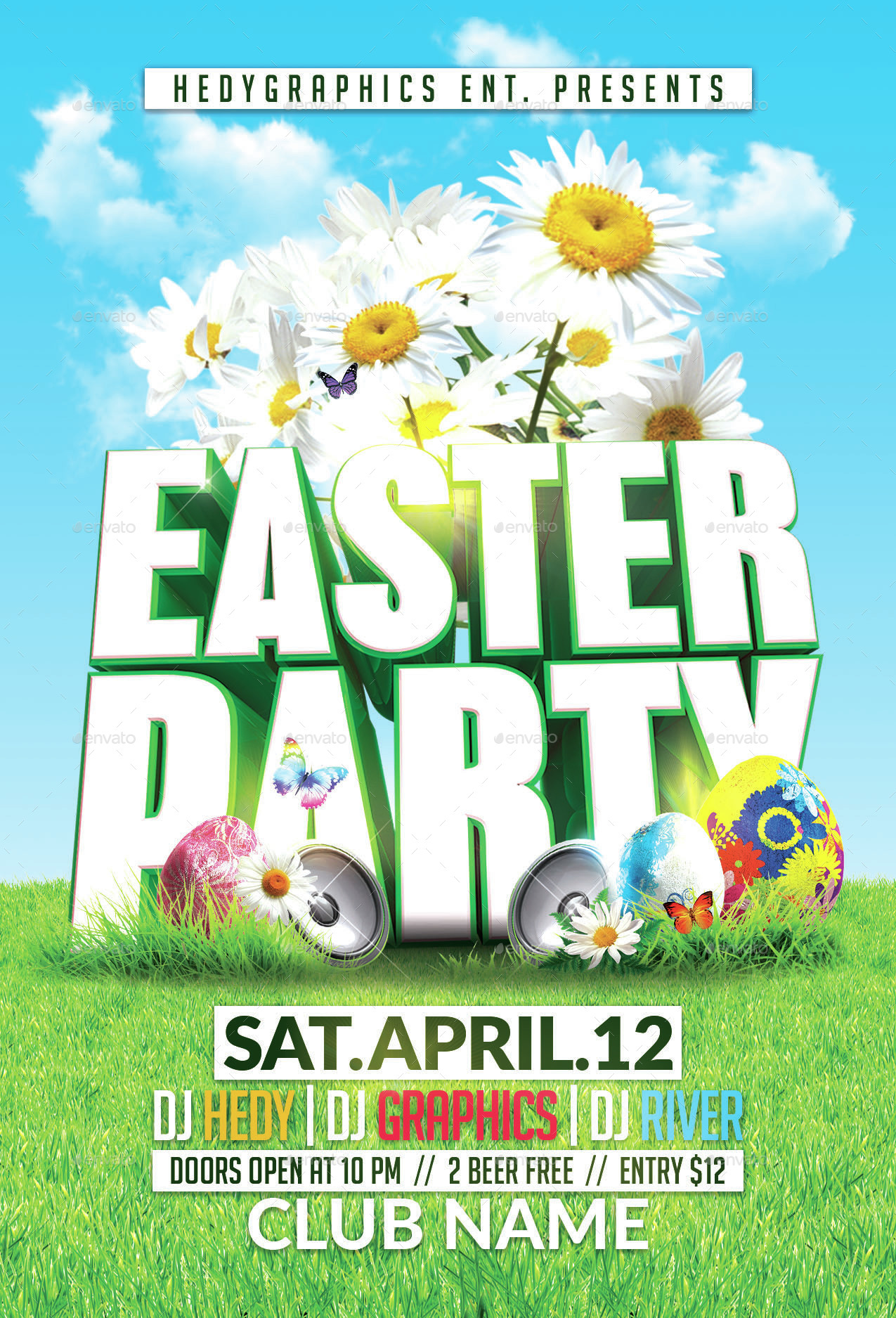 Easter Party - Flyer Template by HedyGraphics | GraphicRiver