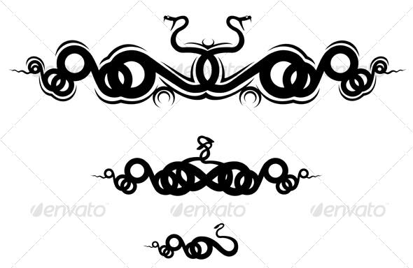 Isolated snakes as a frame or sign Isolated snakes as a frame or sign