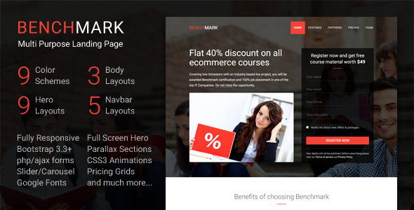 Benchmark - Multipurpose Landing Page Template