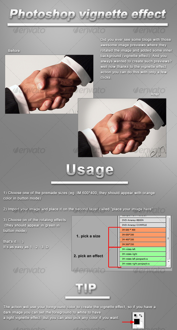 Vignette effect - Photo Effects Actions