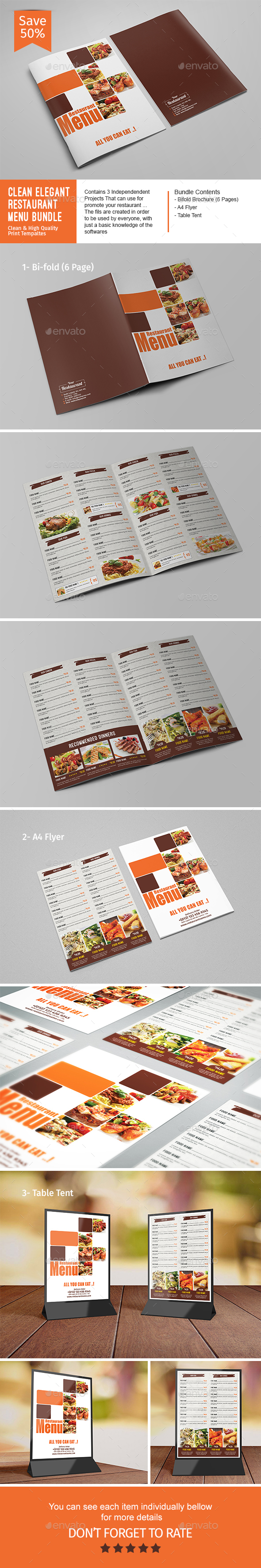 Clean Elegant Restaurant Menu Bundle