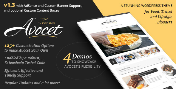 Avocet WordPress Blog Theme - for Lifestyle, Food, Travel and Fashion Bloggers