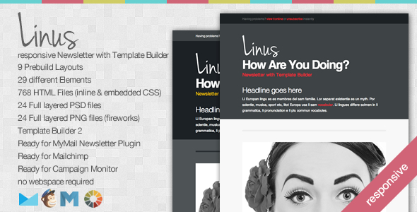 Linus - Responsive Newsletter with Template Builder