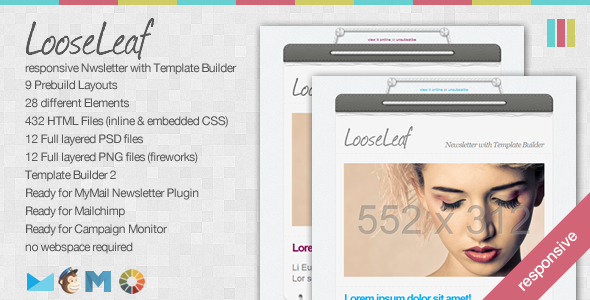 Loose Leaf - Responsive Newsletter with Template Builder