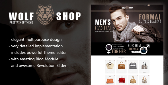 WOLF Multipurpose Responsive Prestashop Theme with Blog and Theme Editor