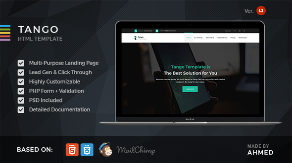 Tango - Responsive Multi-Purpose Landing Page