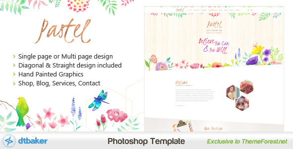 Pastel - Hand Painted Floral PSD