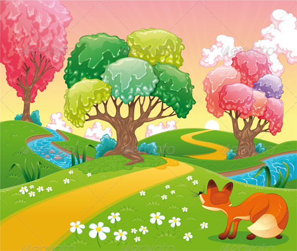 Fox in the wood - Animals Characters