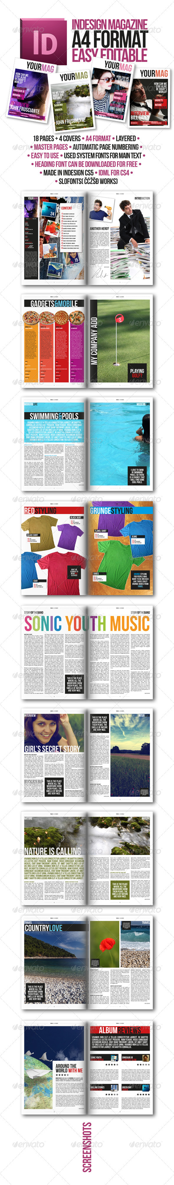 18 Page Indesign A4 Magazine Template 18 Page Indesign A4 Magazine Template