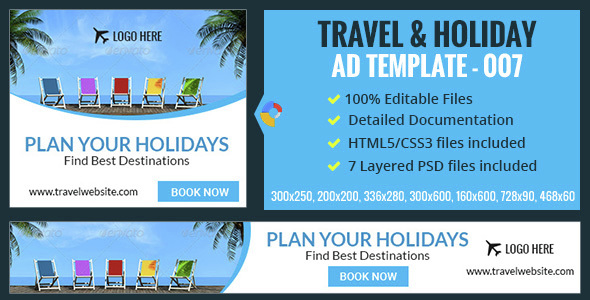 GWD | Travel & Vacation HTML5 Banners - 07 Sizes