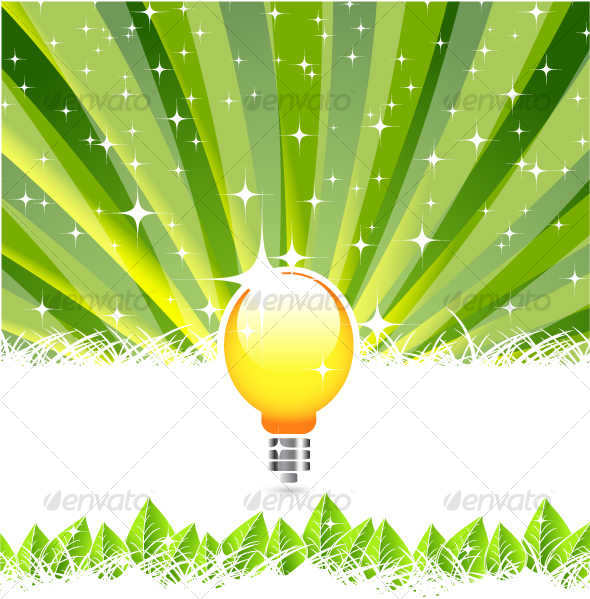 Abstract background with light bulb instead of sun Abstract background with light bulb instead of sun