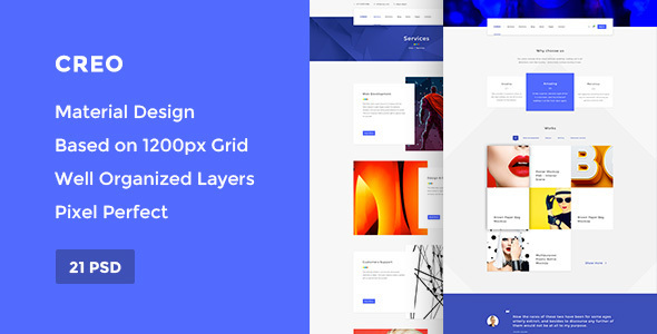 Creo -- Modern Design Studio/Creative Agency PSD Template