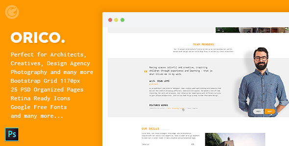 Orico - Creative & Architect Agency PSD Template