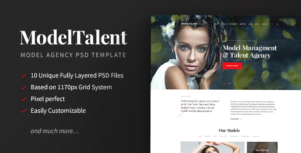 ModelTalent -- Model Agency PSD Template