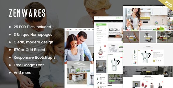 Zenwares - Multi-Purpose eCommerce PSD Template