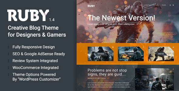 Ruby - A Creative WordPress Blog Theme