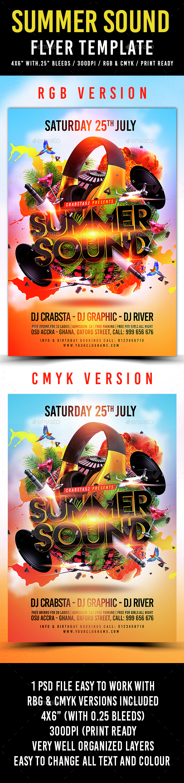 Summer Sound Flyer Template