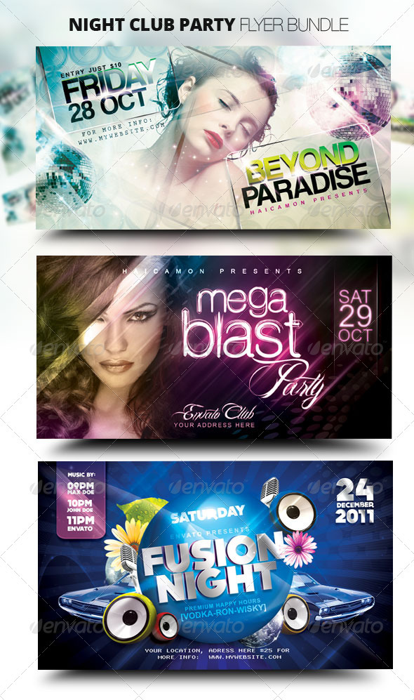 Night Club Party Flyer Bundle Night Club Party Flyer Bundle