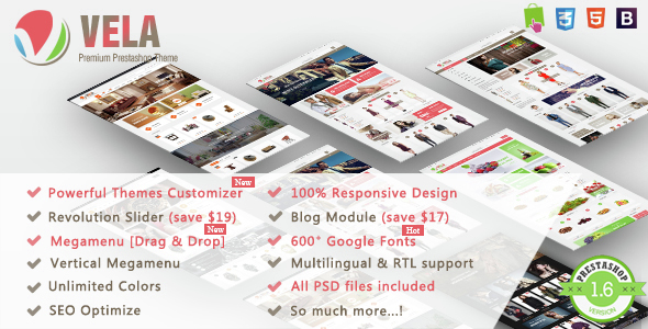 Vela - Responsive Prestashop Theme