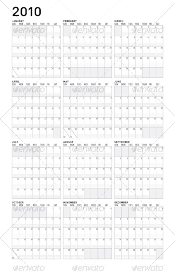 Simple 2010 calendar