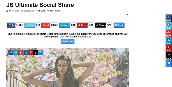 JS Ultimate Social Share for Joomla!