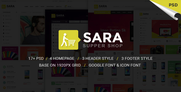 Sarashop - Ecommerce PSD Template