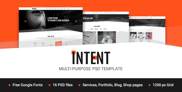 Intent -- MultiPurpose Business/Personal Portfolio PSD Template